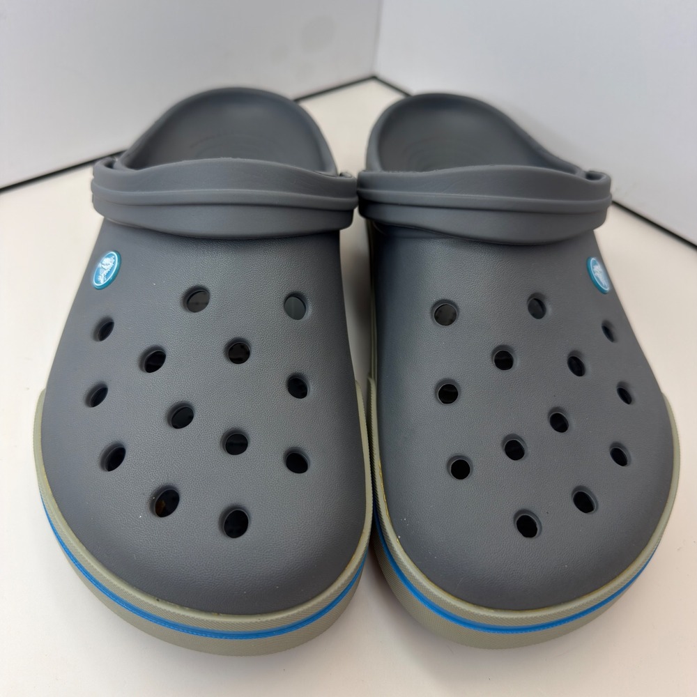 Crocs Crocband Clog 11989 Charcoal Ocean Blue Mens Size 11 Sporty Slip On Shoes - Picture 5 of 7